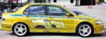 Yellow Mitsubishi Lancer Evo