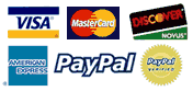 Payment methods: Visa, Mastercard, Discovery, American Express, and PayPal